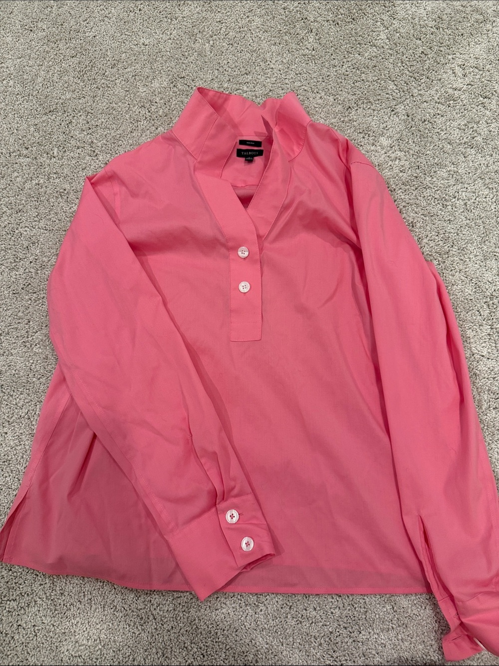 Talbots Hot Pink Popover Blouse